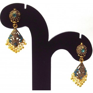 Golden Oxidized Earrings Jhumka Jhumki Ethnic Imitation Jewelry Drop Dangle EA88